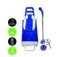 Home Master® Shopping Cart Traditional Heavy Duty Blue Large Capacity 95.5 x 26cm