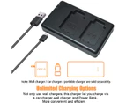USB Dual Battery Charger for Sony NP-BX1 DSC-WX500 HX90V HDR-AS200V HDR-PJ410 HDR-CX405 HDR-CX440 Camera