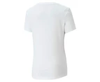 Puma Girls Essential Plus Tee Child T-Shirt Crew Neck Short Sleeves Casual Top - Puma White
