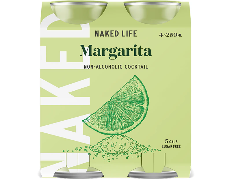 Naked Life Margarita Non-Alcoholic Cocktail Multipack 4-Pack 250ml (Carton of 6)