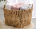 Ortega Home Paper Rope Round Storage Basket w/ Handles - Natural