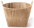 Ortega Home Paper Rope Round Storage Basket w/ Handles - Natural