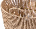 Ortega Home Paper Rope Round Storage Basket w/ Handles - Natural