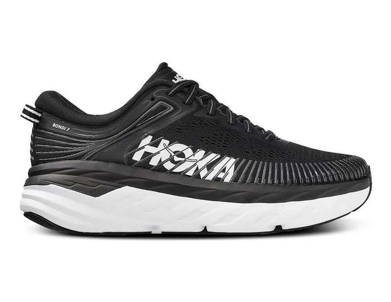 Hoka One One Men's Bondi 7 Running Shoes - Black/White