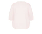 Autograph Woven Clip Dot Pintuck Shirt - Womens - Plus Size Curvy - Blush