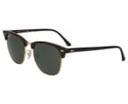 Ray-Ban RB3016F (Asian Fit) Clubmaster Polarised Sunglasses - Tortoise/Green Classic 1