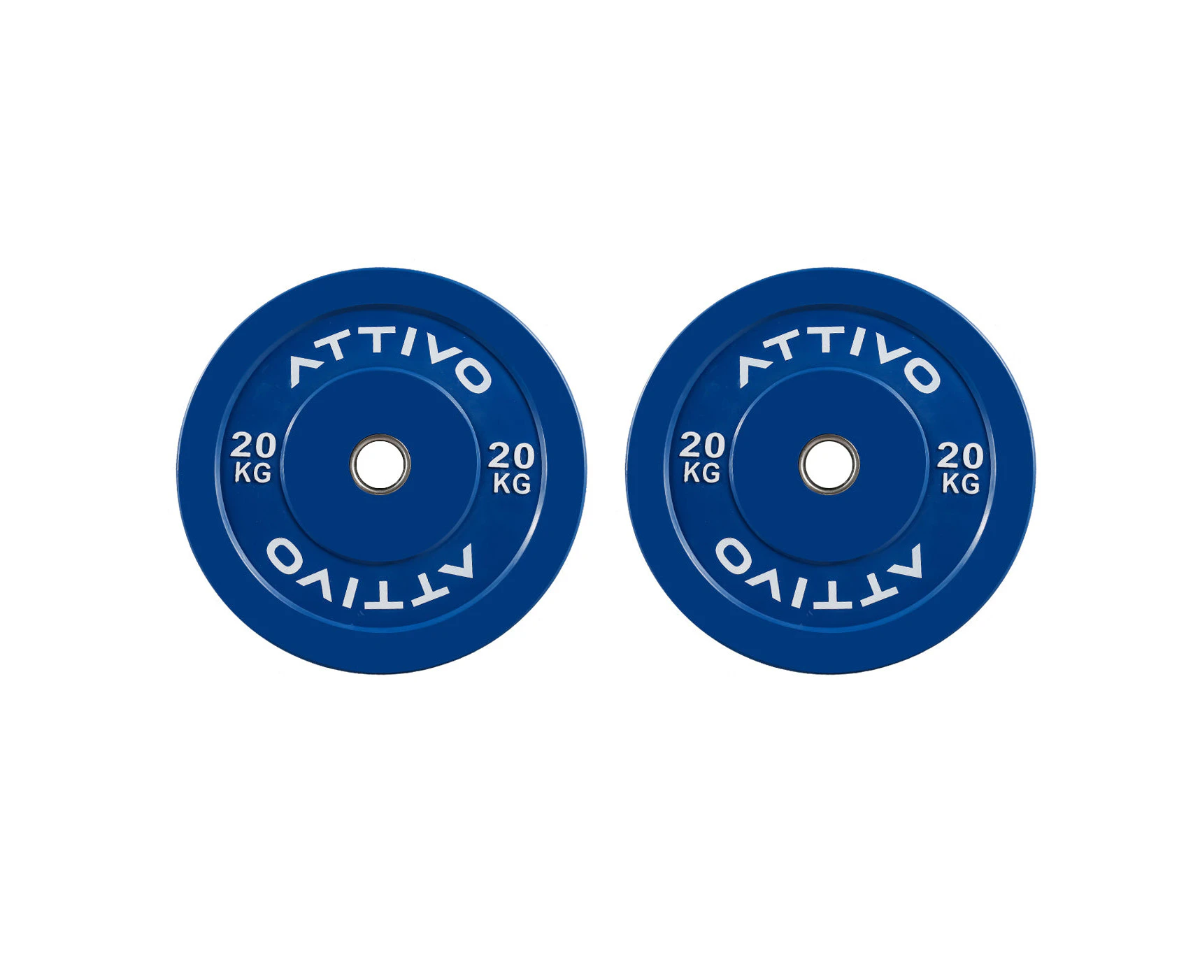 2" Olympic Bumper Plate Weight Plates with Steel Hub in Pairs High-Bounce Olympic Weight Plates 20KG Pair