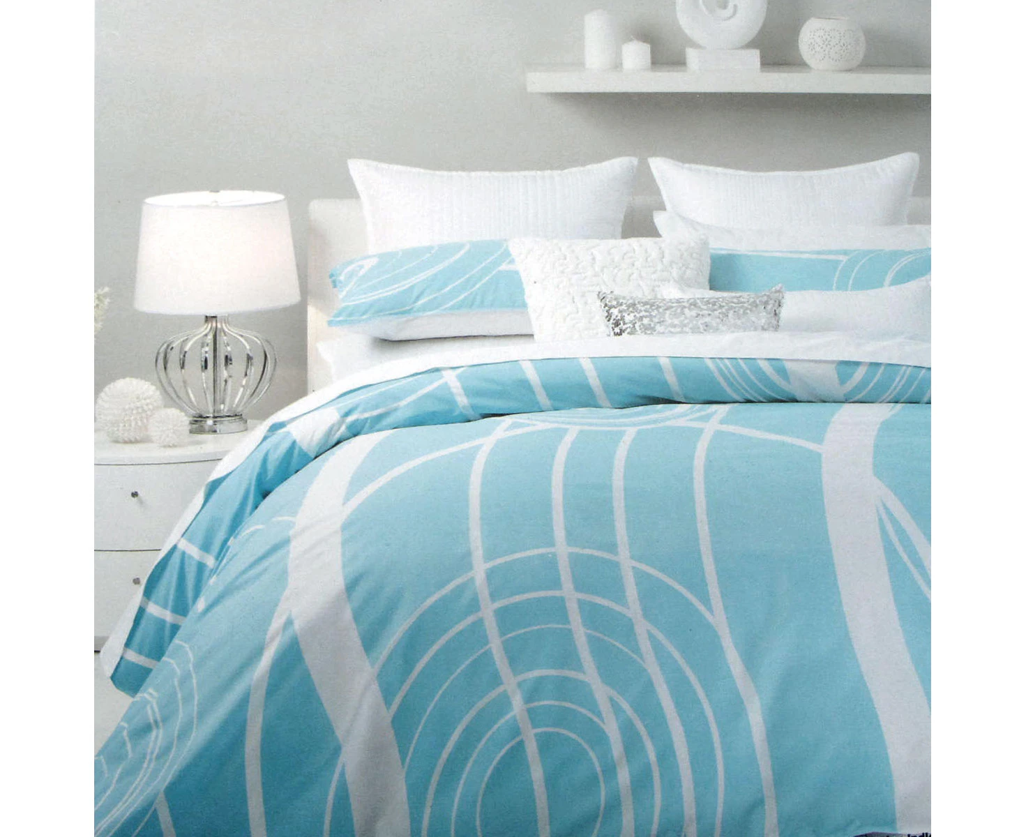 Logan and Mason Murray Blue Polyester Cotton Quilt Cover Set