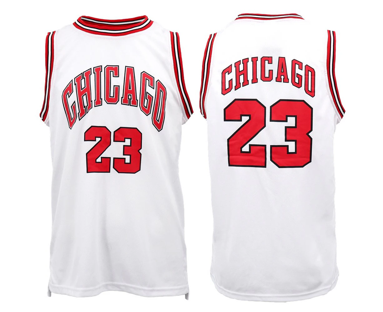 New Men's Basketball Jersey Sports T Shirt Tee Vest Tops Gym Chicago Los Angeles - White - Chicago 23