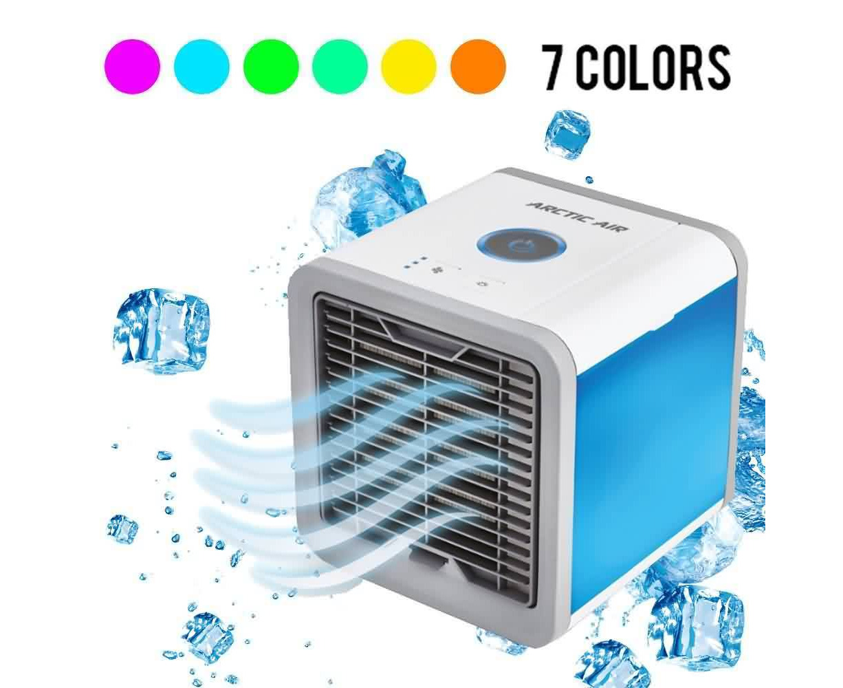 Mini USB Portable Air Conditioner Conditioning Humidifier Purifier Air Cooler Personal Space Cooling Fan for Office Home Car Rechargeable Mini Cooling Desktop Fan with LED Light 