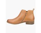 Florsheim Mel Women's Plain Toe Zip Boot Shoes - COGNAC