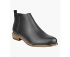Florsheim Mel Women's Plain Toe Zip Boot Shoes - BLACK