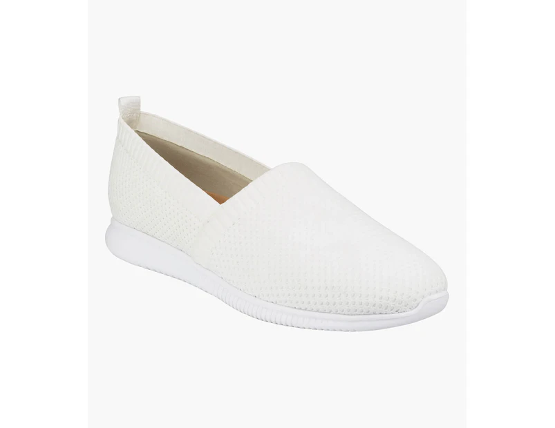 Florsheim Nina Slip Women's Plain Toe Slip On Shoes - WHITE