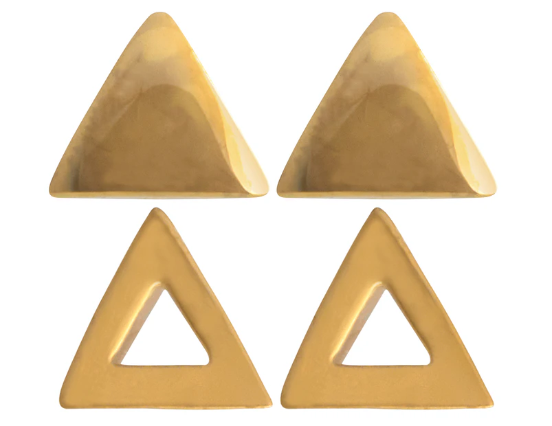 Minali Triangle Stud Earrings 2-Pack - Gold