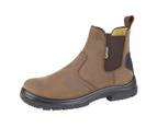 Grafters Mens Super Wide EEEE Fitting Pull On Safety Dealer Boots (Dark Brown) - DF1321