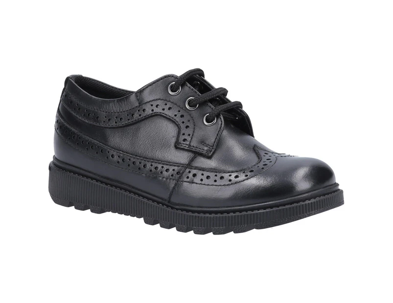 Hush Puppies Girls Felicity Junior Leather School Shoes (Black) - FS7625