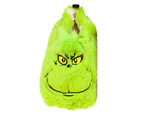 The Grinch Childrens/Kids Embroidered Face Fluffy Slippers (Green) - NS6053
