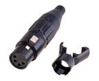 AMPHENOL PD5333  4 Pin XLR Line Socket - Black (Ac4fb)  Terminal Numbers Are Moulded On Both Sides of Insert  4 PIN XLR LINE SOCKET - BLACK
