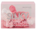 Slick Hair Company Silky Scrunchies 6-Pack - Pink/White/Dusty Rose
