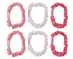 Slick Hair Company Silky Scrunchies 6-Pack - Pink/White/Dusty Rose