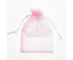 Pink Colour Organza Bags 4pcs Pack 7x9cm for Gift Jewellery Candy bag Drawstring Ribbon
