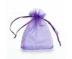 Purple Colour Organza Bags 4pcs Pack 7x9cm for Gift Jewellery Candy bag Drawstring Ribbon