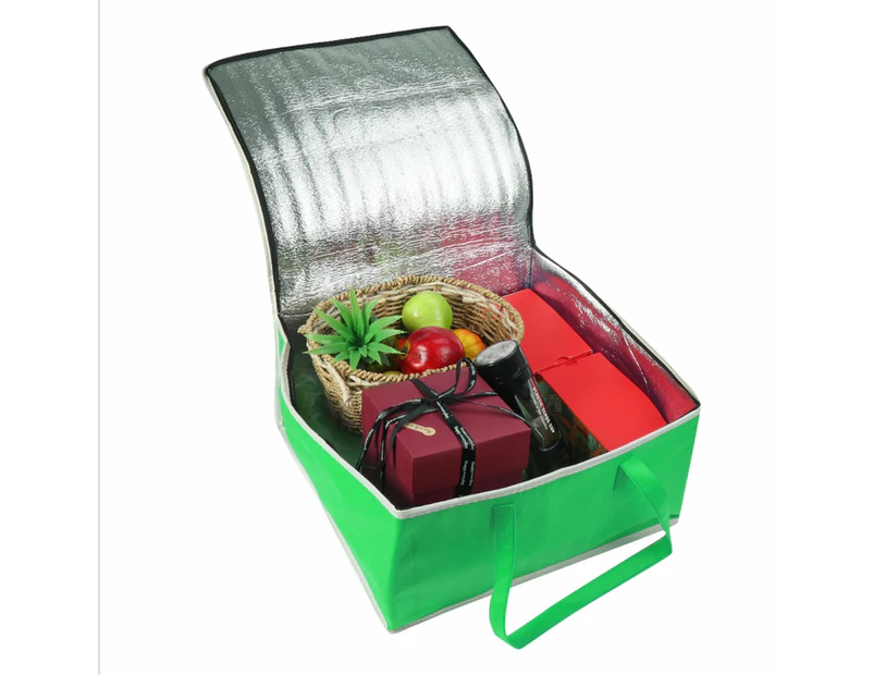 16" Portable Thermal Insulated Cooler Hot Picnic Food Storage Pizza Delivery Bag - Green