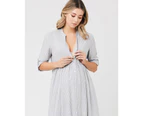 Sam Stripe Dress  Slate / White Womens Maternity Wear by Ripe Maternity