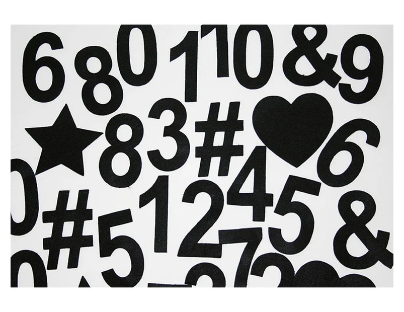 Felt Symbols & Numbers | Black 32 Pk