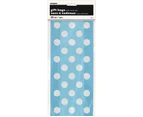 Lolly Bags Polka Dots Pale Blue 20 Pack W/ Twist Ties Party Loots Containers