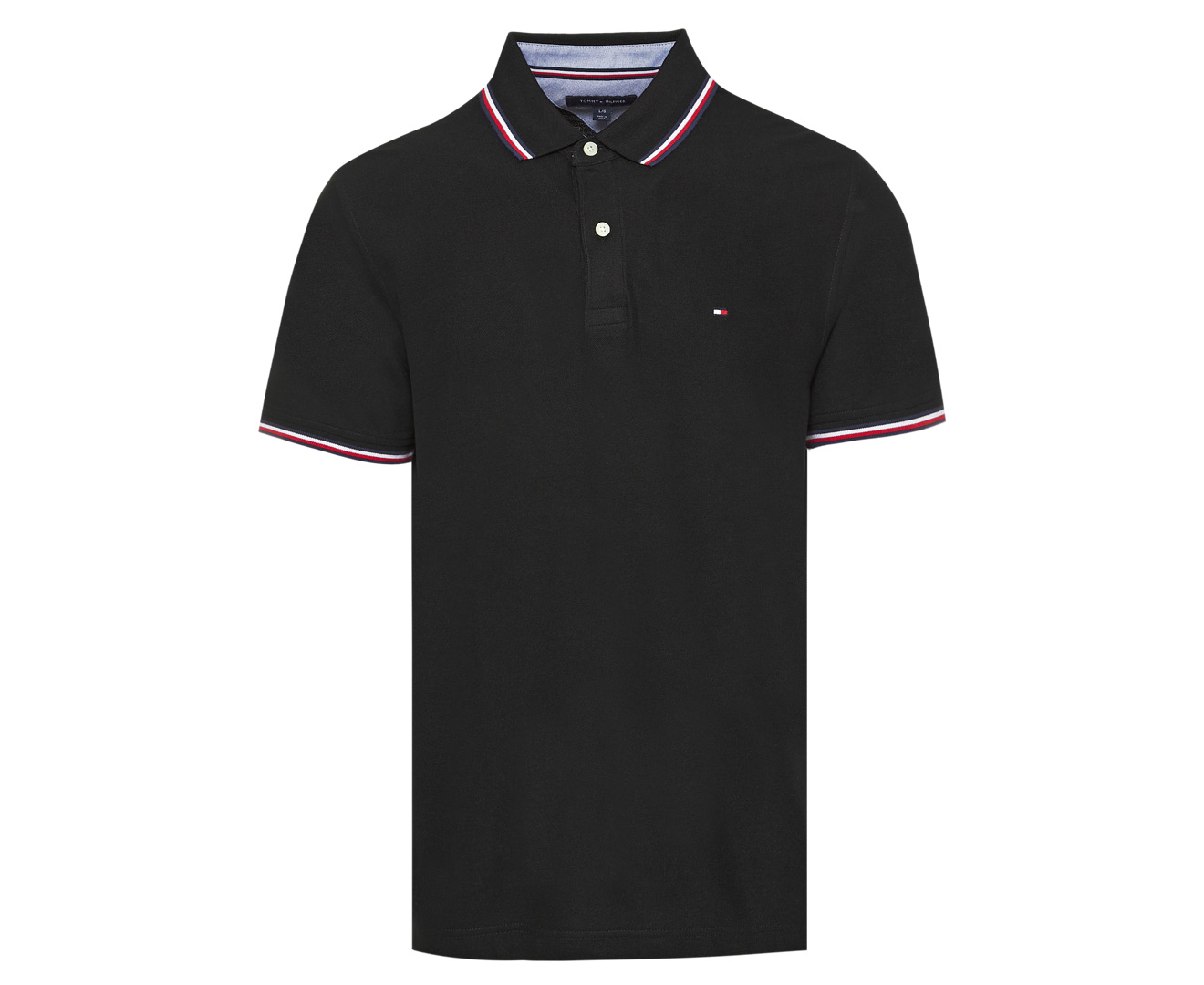 Tommy Hilfiger Men's Winston Solid Wicking Polo Shirt - Deep Knit Black ...