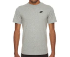 Nike Sportswear Men's Club Tee / T-Shirt / Tshirt - Dark Grey Heather/Black