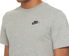 Nike Sportswear Men's Club Tee / T-Shirt / Tshirt - Dark Grey Heather/Black