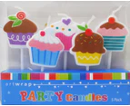 Candle Set Cupcakes 5 Pack Birthday Cake Toppers Party Themed Wax Decoration