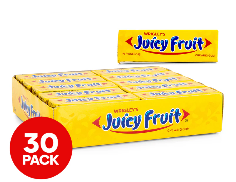 30 x Wrigley's Juicy Fruit Chewing Gum 14g