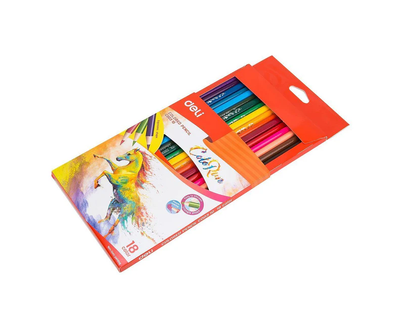 Deli EC00310 18 Colours Pencils Pre Sharpened for Children Kids Craft Drawing Art
