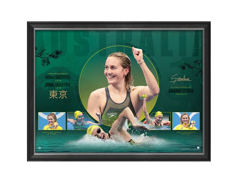 Olympics - ARIARNE TITMUS SIGNED & FRAMED GOLD MEDAL LITHOGRAPH