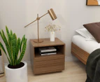 Lifely Nook Japandi Style Bedside Table in Walnut