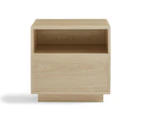 Lifely Nook Japandi Style Bedside Table in Oak