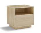 Lifely Nook Japandi Style Bedside Table in Oak