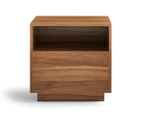 Lifely Nook Japandi Style Bedside Table in Walnut