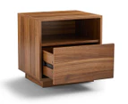 Lifely Nook Japandi Style Bedside Table in Walnut