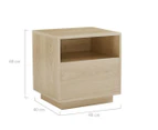 Lifely Nook Japandi Style Bedside Table in Oak