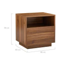 Lifely Nook Japandi Style Bedside Table in Walnut