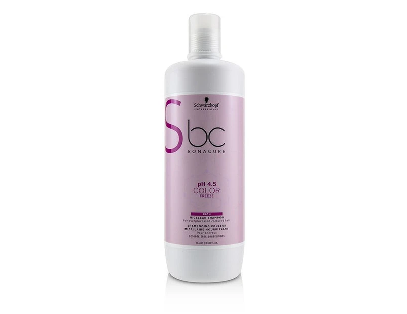 Schwarzkopf BC Bonacure pH 4.5 Color Freeze Rich Micellar Shampoo (For Overprocessed Coloured Hair) 1000ml/33.8oz