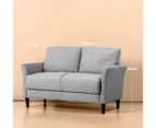 Zinus Jackie Fabric 2 Seater Sofa Love Seat Couch Living Room Furniture Light Grey - 136cm