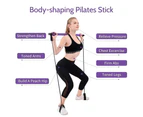 Portable Pilates Stretch Rope Gym Stick Yoga Exercise Bar Pilates Trainer Rope Purple
