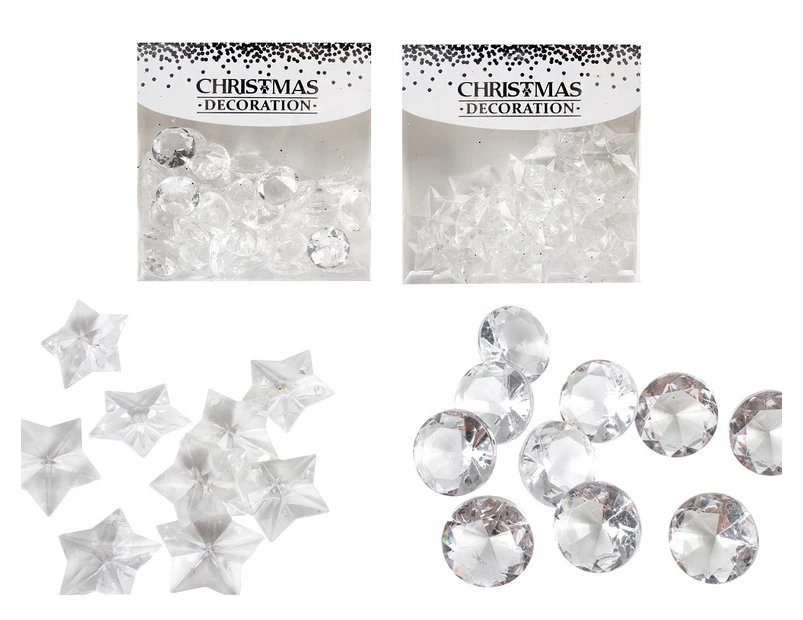 Table Scatters - Acrylic Diamonds or Stars 36 pk