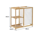 Bamboo Laundry Hamper with 3 Tier Compartments, Laundry Basket with Bags & Shelf – Wooden Bamboo Laundry Organizer Cabinet for Bathroom