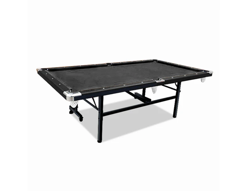 7FT Foldable Pool Table Billiard Table Free Accessory for Small Room - Black
